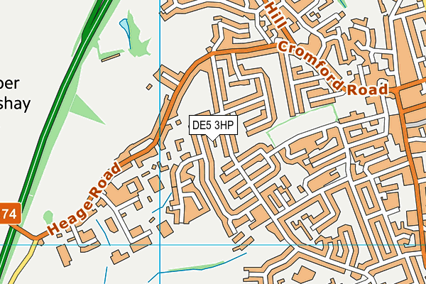 DE5 3HP map - OS VectorMap District (Ordnance Survey)