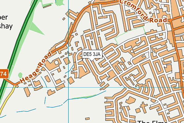 DE5 3JA map - OS VectorMap District (Ordnance Survey)
