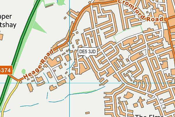 DE5 3JD map - OS VectorMap District (Ordnance Survey)
