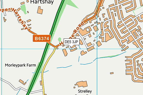 DE5 3JP map - OS VectorMap District (Ordnance Survey)