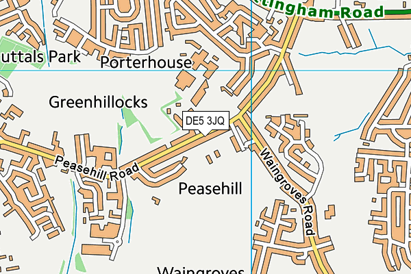 DE5 3JQ map - OS VectorMap District (Ordnance Survey)