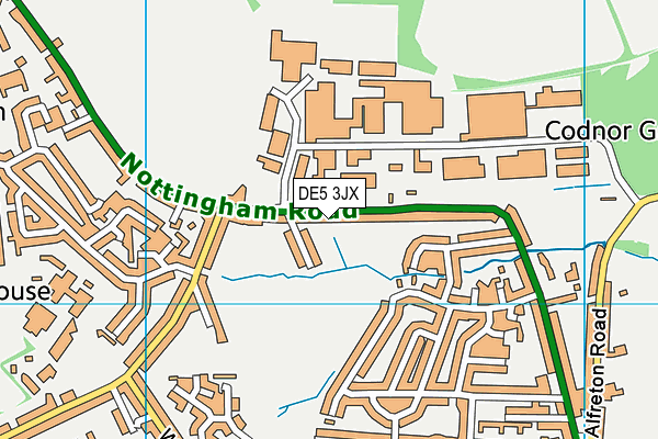 DE5 3JX map - OS VectorMap District (Ordnance Survey)