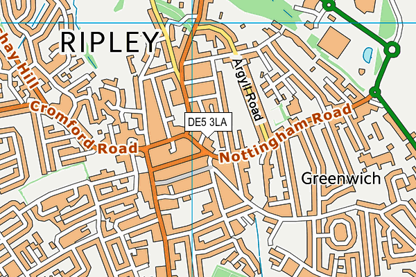 DE5 3LA map - OS VectorMap District (Ordnance Survey)