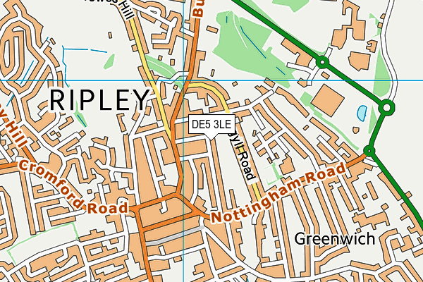 DE5 3LE map - OS VectorMap District (Ordnance Survey)