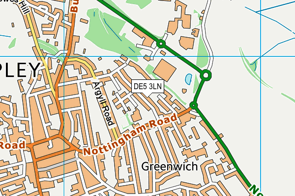 DE5 3LN map - OS VectorMap District (Ordnance Survey)