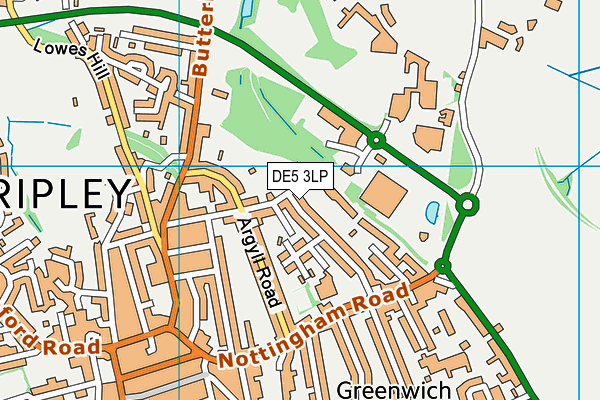 DE5 3LP map - OS VectorMap District (Ordnance Survey)