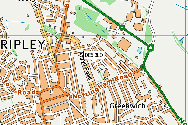 DE5 3LQ map - OS VectorMap District (Ordnance Survey)