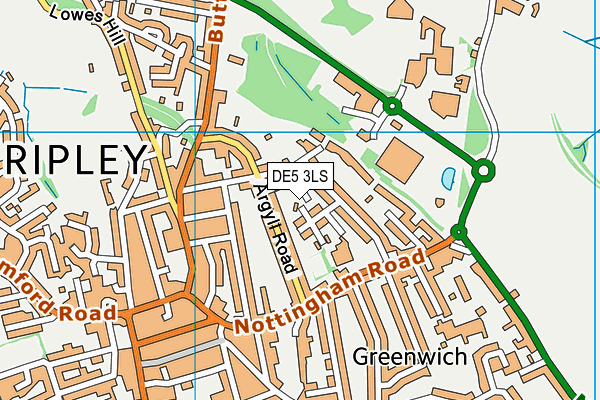 DE5 3LS map - OS VectorMap District (Ordnance Survey)