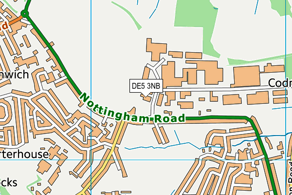 DE5 3NB map - OS VectorMap District (Ordnance Survey)