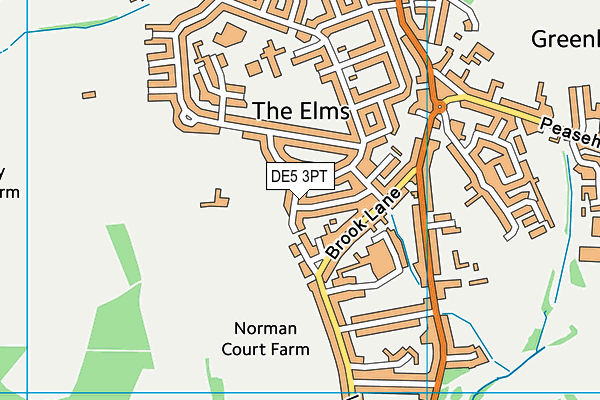 DE5 3PT map - OS VectorMap District (Ordnance Survey)