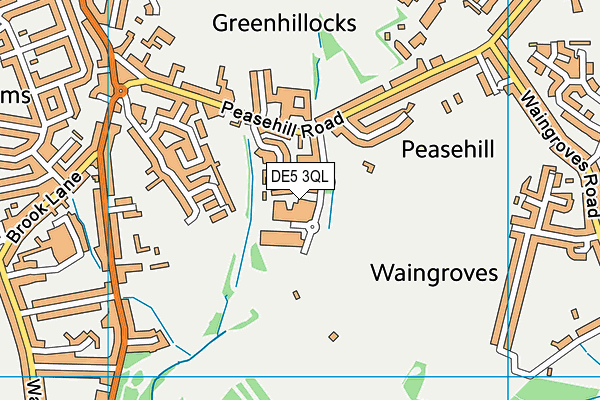 DE5 3QL map - OS VectorMap District (Ordnance Survey)