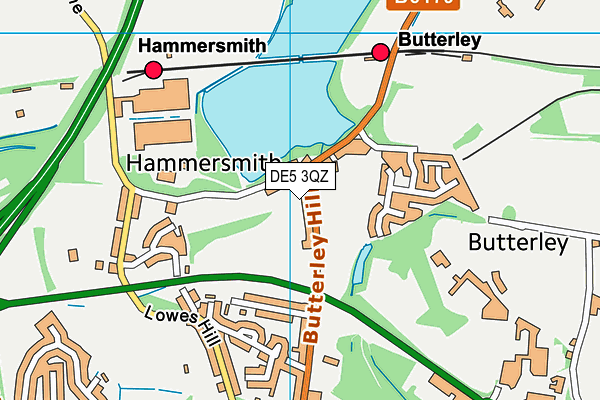 DE5 3QZ map - OS VectorMap District (Ordnance Survey)