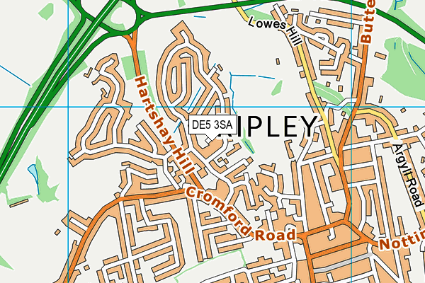 DE5 3SA map - OS VectorMap District (Ordnance Survey)