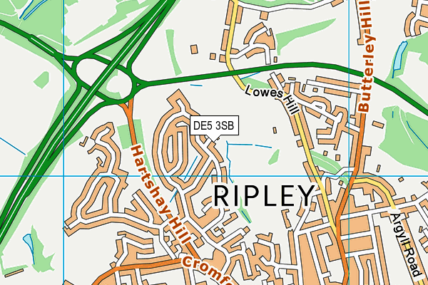 DE5 3SB map - OS VectorMap District (Ordnance Survey)