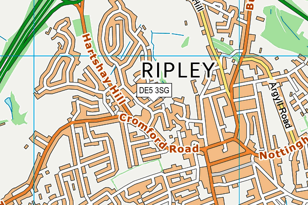 DE5 3SG map - OS VectorMap District (Ordnance Survey)