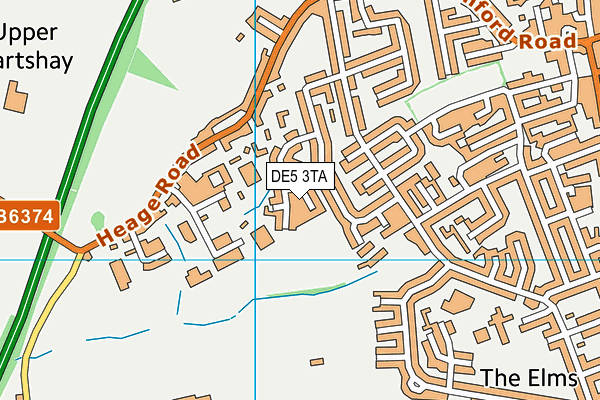 DE5 3TA map - OS VectorMap District (Ordnance Survey)