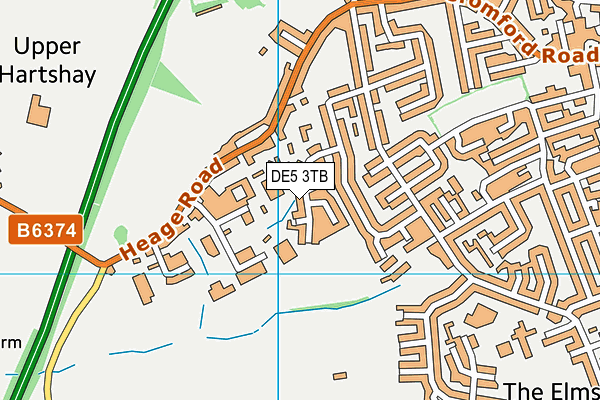 DE5 3TB map - OS VectorMap District (Ordnance Survey)