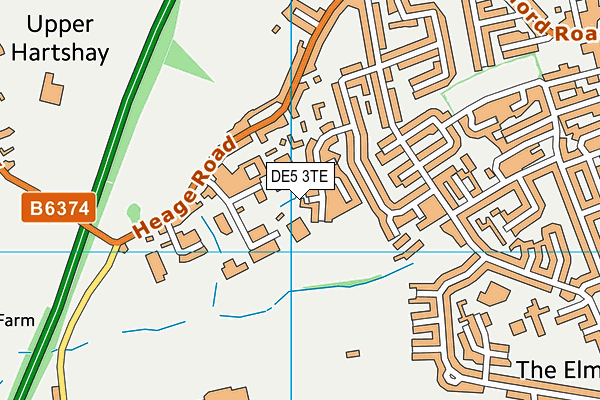 DE5 3TE map - OS VectorMap District (Ordnance Survey)