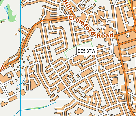 DE5 3TW map - OS VectorMap District (Ordnance Survey)