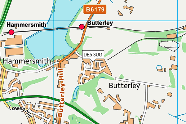 DE5 3UG map - OS VectorMap District (Ordnance Survey)