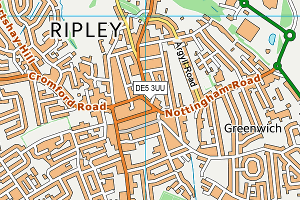 DE5 3UU map - OS VectorMap District (Ordnance Survey)