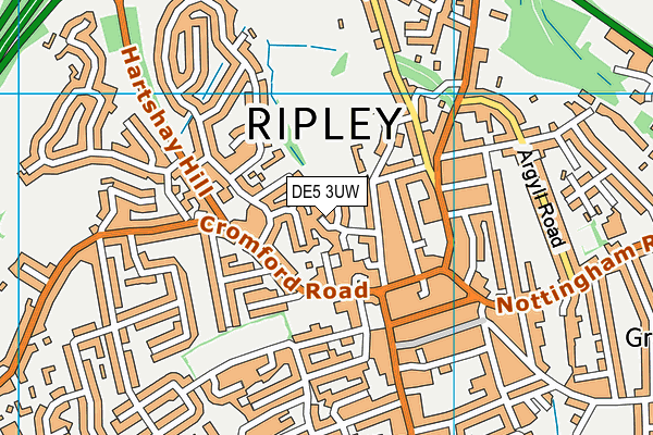 DE5 3UW map - OS VectorMap District (Ordnance Survey)