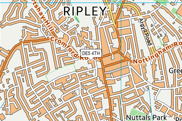 DE5 4TH map - OS VectorMap District (Ordnance Survey)