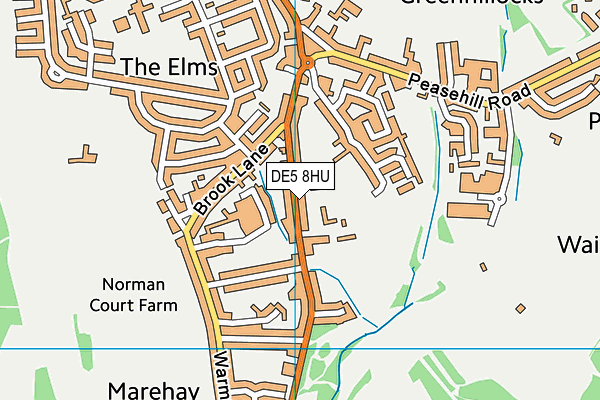 DE5 8HU map - OS VectorMap District (Ordnance Survey)