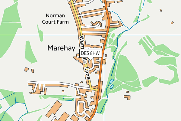 DE5 8HW map - OS VectorMap District (Ordnance Survey)