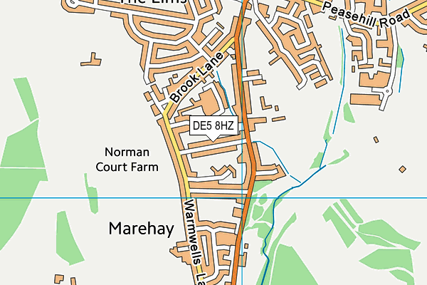 DE5 8HZ map - OS VectorMap District (Ordnance Survey)