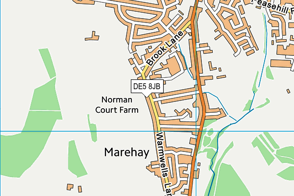 DE5 8JB map - OS VectorMap District (Ordnance Survey)