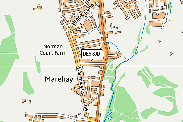 DE5 8JD map - OS VectorMap District (Ordnance Survey)