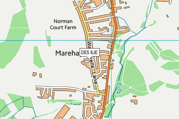 DE5 8JE map - OS VectorMap District (Ordnance Survey)