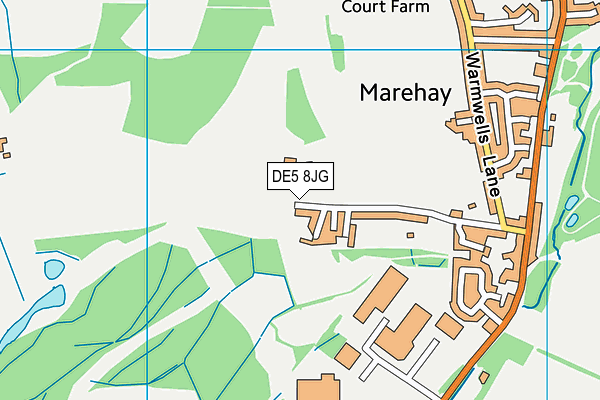 DE5 8JG map - OS VectorMap District (Ordnance Survey)