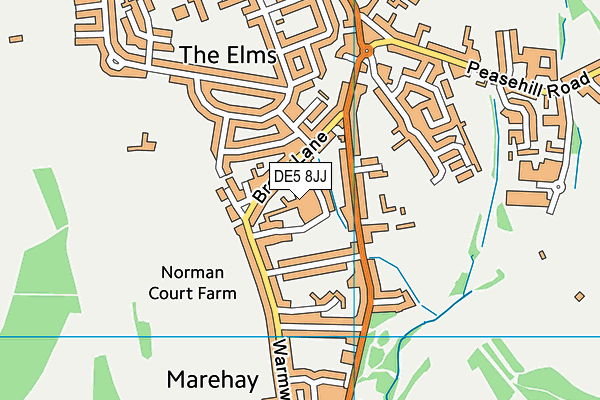 DE5 8JJ map - OS VectorMap District (Ordnance Survey)