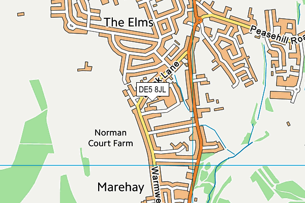 DE5 8JL map - OS VectorMap District (Ordnance Survey)