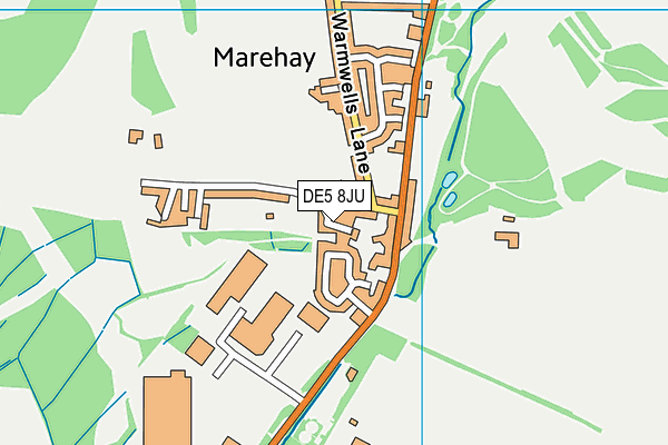 DE5 8JU map - OS VectorMap District (Ordnance Survey)
