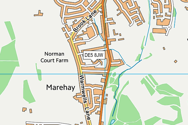 DE5 8JW map - OS VectorMap District (Ordnance Survey)