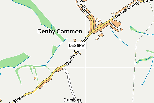 DE5 8PW map - OS VectorMap District (Ordnance Survey)