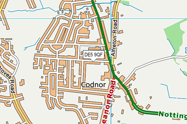 DE5 9QF map - OS VectorMap District (Ordnance Survey)