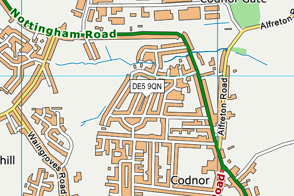 DE5 9QN map - OS VectorMap District (Ordnance Survey)