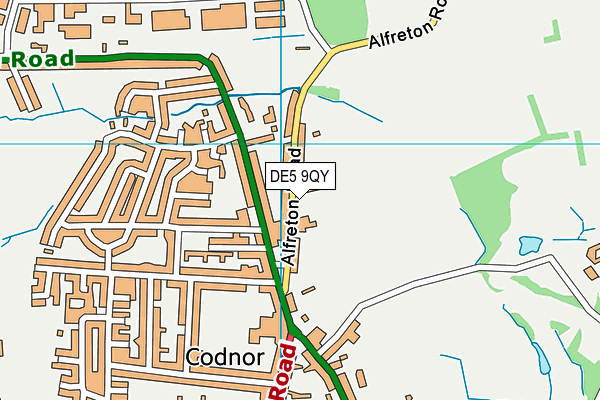Codnor Recreation Ground map (DE5 9QY) - OS VectorMap District (Ordnance Survey)