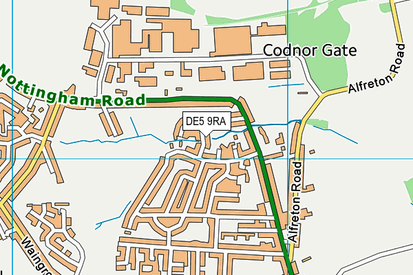 DE5 9RA map - OS VectorMap District (Ordnance Survey)