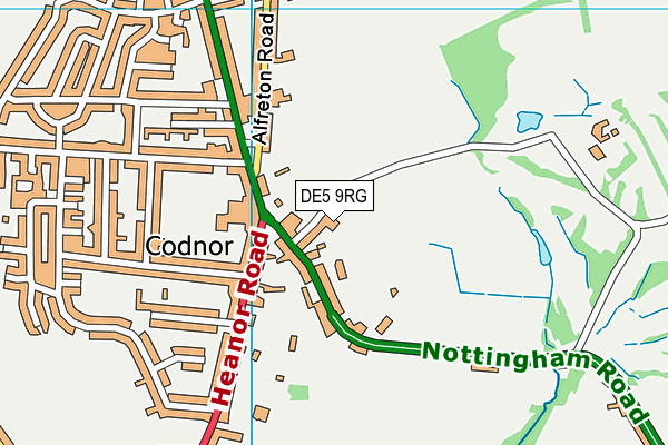 Codnor Sports Club map (DE5 9RG) - OS VectorMap District (Ordnance Survey)