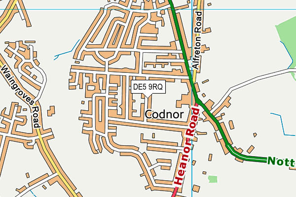 DE5 9RQ map - OS VectorMap District (Ordnance Survey)