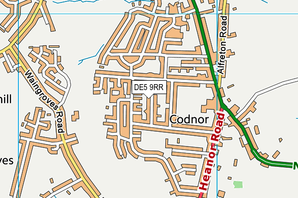 DE5 9RR map - OS VectorMap District (Ordnance Survey)