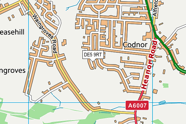 DE5 9RT map - OS VectorMap District (Ordnance Survey)