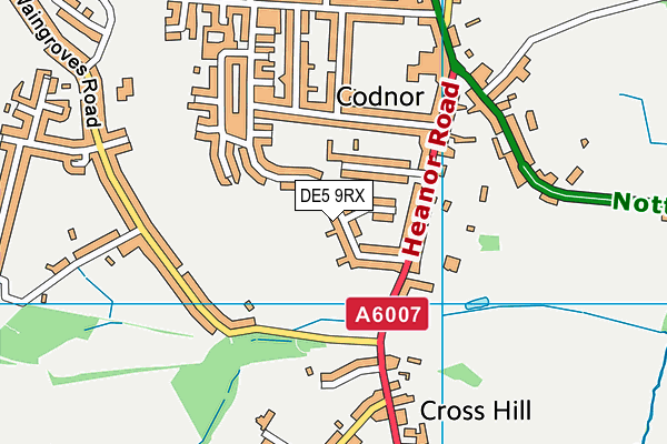 DE5 9RX map - OS VectorMap District (Ordnance Survey)