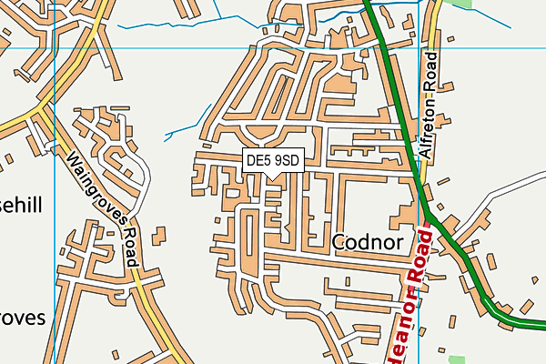 DE5 9SD map - OS VectorMap District (Ordnance Survey)