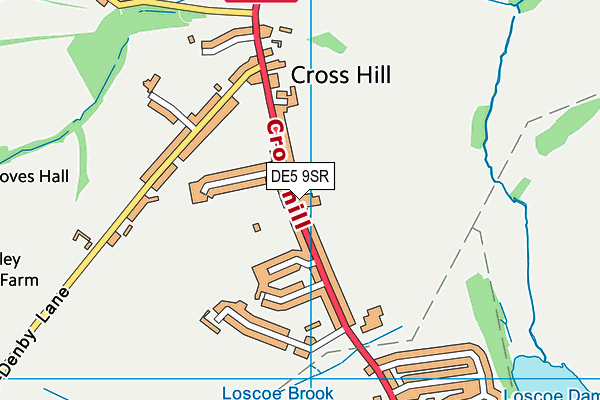 DE5 9SR map - OS VectorMap District (Ordnance Survey)